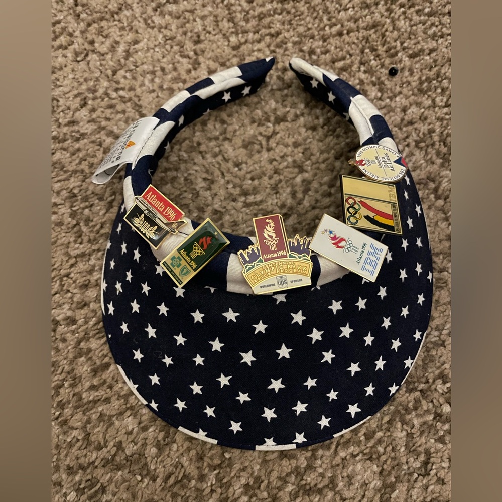 Vintage Official Olympics hat and visor set